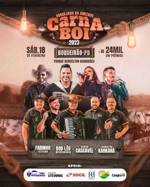Fabinho Testado, Bob Léo Mercadoria, Banda Cascavél e Forrozão Karkará - Vaquejada da Amizade -  Carnaboi 2023